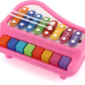 AKTOON TOYS 2 in 1 Piano Xylophone Musical Instrument w...