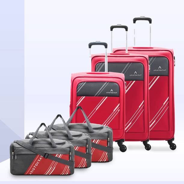 ARISTOCRAT Soft Body Set of 6 Luggage 4 Wheels - Trigon Hexa Set o...
