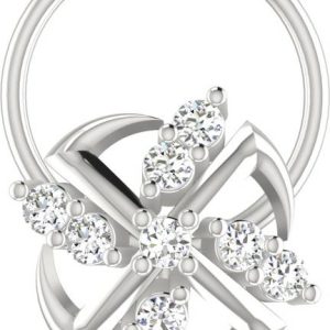 avsar Megha 14kt Cubic Zirconia White Gold Nose Wire