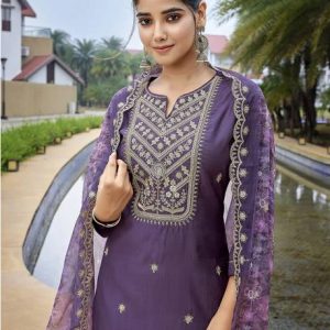 Royal Export Women Silk Blend Kurta Pant Dupatta Set