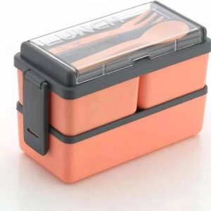PEXON Tiffin Orange Lunch Box with Spoon and Fork Offic...