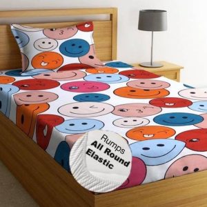 Rumps 244 TC Cotton Single Printed Fitted (Elastic) Bed...