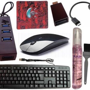 ANJO Wired Keyboard-Wireless Mouse-Pad-Hub 2.0-Cleaning...