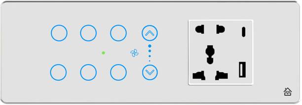 HomeMate Smart Touch Switch Panel | 6 Switch, 1 Fan & 1...
