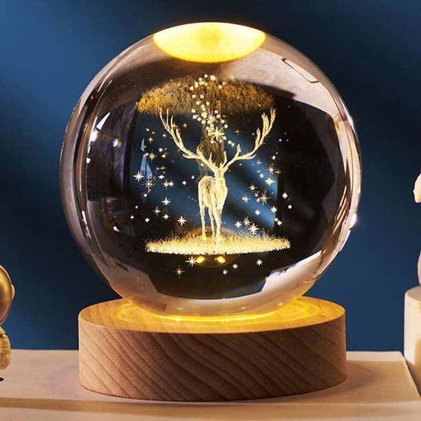 STARKENDY Galaxy Dear Crystal Ball Night Light 2.4 inch...