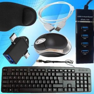 ANJO Keyboard-LED Mouse-Wrist Support Pad-3.0 Hub-Clean...