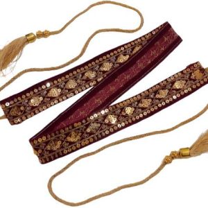 Justin Dustin Women Party Maroon Fabric Belt