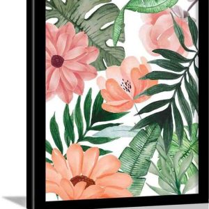 Rainbow Arts Nature Inspired Floral Paintings with Fram...