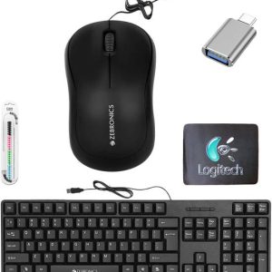 ZEBRONICS K20 Keyboard, Comfort Mouse, MousePad, C-OTG,...
