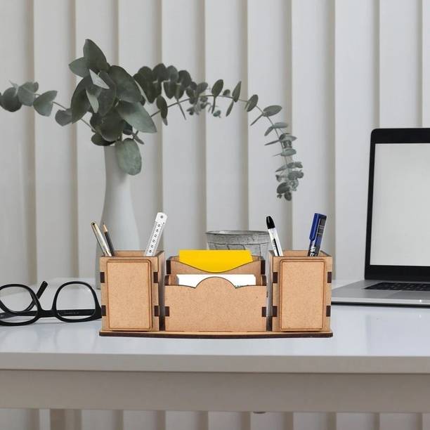 PRIYANSHM IMPEX 4 Compartments wooden office table pen ...