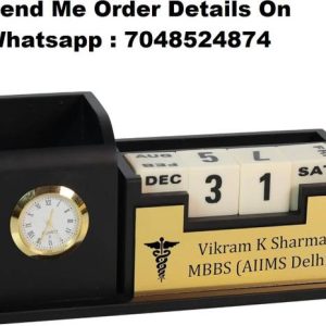 Satvat 2 Compartments Personalized Pen Stand for Office...