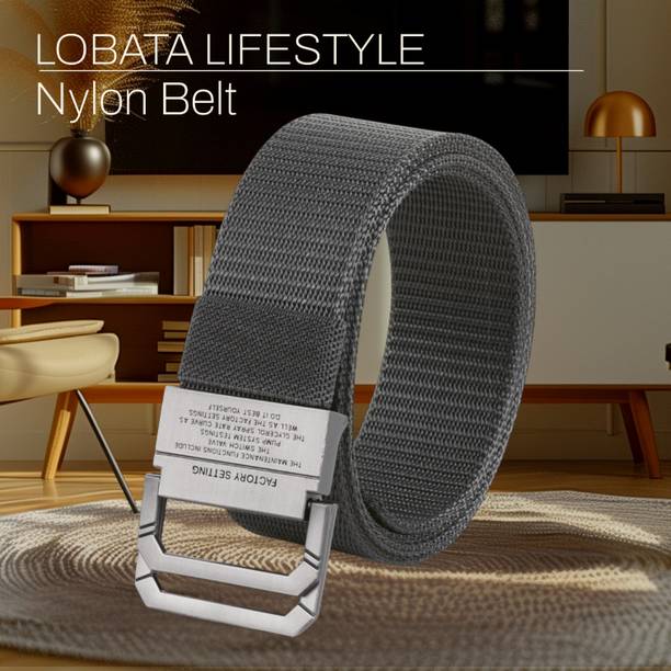 LOBATA LIFESTYLE Men Casual Grey Nylon Belt