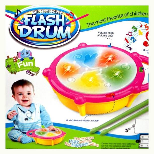 Electrobot Kids Multicoloured Flash Drum Set With Music...
