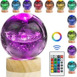 STARKENDY 3D Crystal Ball 16 Color Changing Light Moon ...