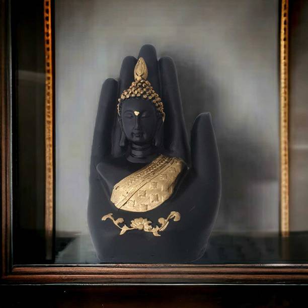 Crafoica Handcrafted Palm Buddha Polyresin Decorative S...