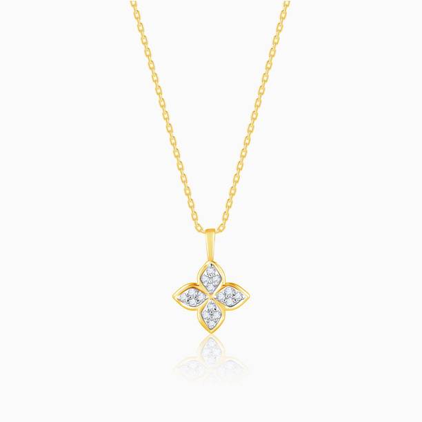 GIVA 14K Yellow Gold Endless Bloom Diamond Pendant,with...