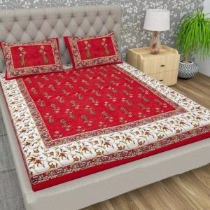 PahalArts 144 TC Cotton Double Jaipuri Prints Flat Beds...