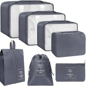 Vervita 7pcs Set Travel Organizer Packing Cubes Lightwe...