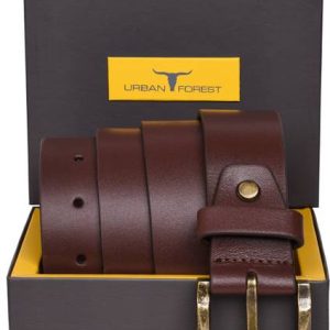 URBAN FOREST Men Casual Brown Genuine Leather Belt
