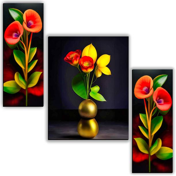 JB Creations Modern Wall Painting for Bedroom Floral Sc...
