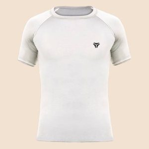 Kyk Men Self Design Round Neck Polyester White T-Shirt