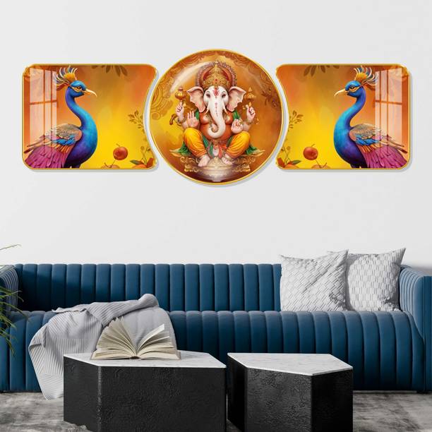 SAF PRINT saf Lord Ganesha Crystal Embedded High Gloss ...