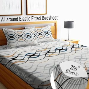 RisingStar 250 TC Cotton King Abstract Fitted (Elastic)...
