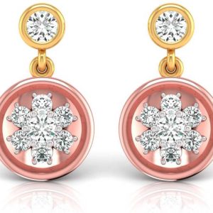 FEATHERMARK BIS Hallmarked Rose Gold 18kt Diamond Stud ...