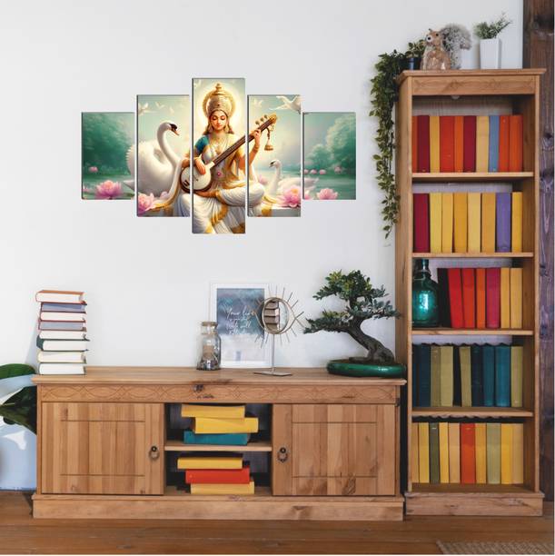 KARNI CRAFT Premium Maa Saraswati Wall Painting for Liv...