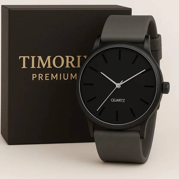 Timorix Black Dial & Grey Strap Analog Watch for Men | Stylish ...