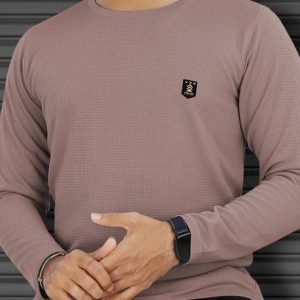 VeBNoR Men Solid Round Neck Polyester Beige T-Shirt