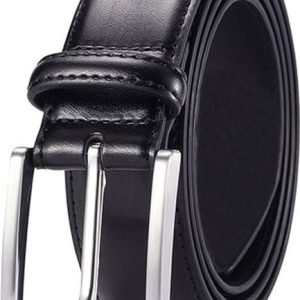 AZIBO Men Casual Black Artificial Leather Belt