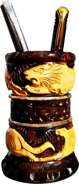 Kachawa genics 1 Compartments Wooden Antique pen stand ...