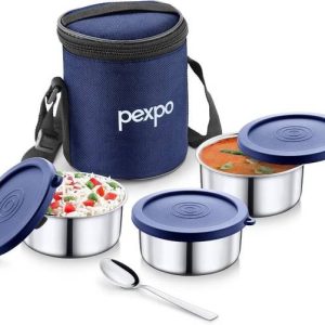 pexpo Eco Pro-3 with 3 Air-Tight Round Containers (3*28...