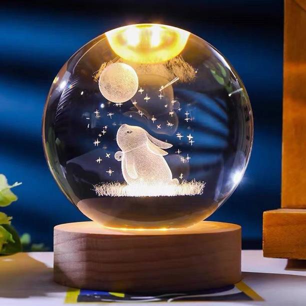 Wengonvila Galaxy Crystal Ball Night Light,2.4 inch Gla...