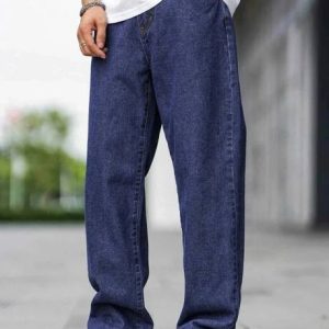 ANGERHOOD Men Straight Fit Mid Rise Dark Blue Jeans