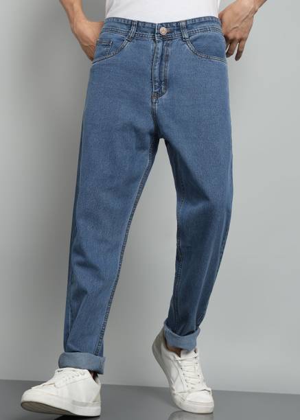 A Flash Men Loose Fit Mid Rise Light Blue Jeans