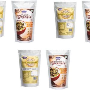 Anirink Roasted Salted Sunflower Seeds 250g and Chocolate Granola 200g Combo - (Pack of 6) Combo