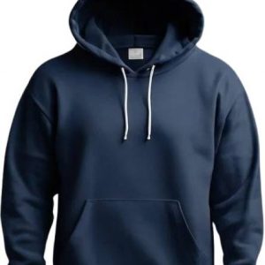Ashkart Men Printed Hooded Neck Blue Sweater