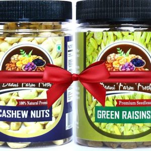 BAANI FARM FRESH Kaju Nuts & Green Kishmish Combo – Premium Healthy Snacks, Digestion & Gifting Raisins, Cashews