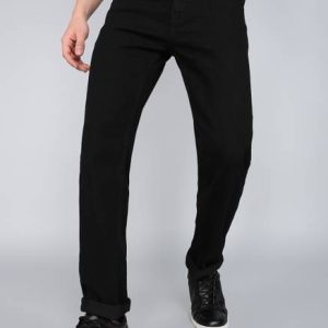 BEING HUMAN Men Straight Fit Mid Rise Black Jeans