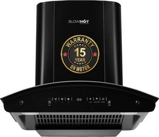 BLOWHOT 60 Cm Filterless Heat Auto Clean Curved Glass Hood Evana S BAC MS Chimney Auto Clean Wall Moun...