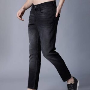BREXX Men Slim Mid Rise Black Jeans