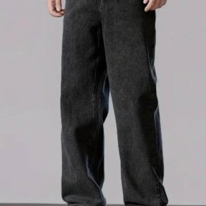 BREXX Men Straight Fit Mid Rise Dark Grey Jeans