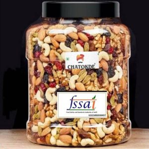CHATOKDE 100% Natural and Premium Healthy Trail Mix Dry fruits & Seeds 1Kg Jar Pack Assorted Seeds & Nuts