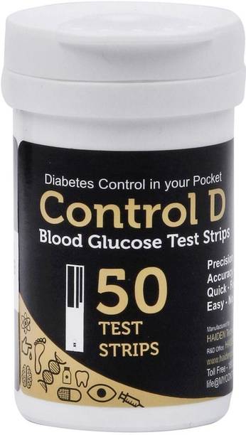Control D Glucose Test Strips 50 (Pack of 50 Strips, Bl...