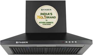 FABER HOOD PLUTO PB BF BK 60 Pyramid Shape 60cm|3 Layer Baffle filter|Powerful suction |Low Noise Wall...