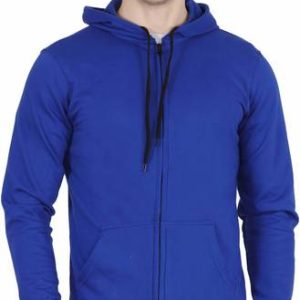 Fleximaa Men Solid Round Neck Blue Sweater