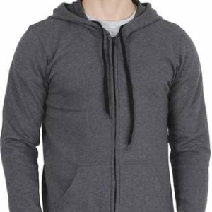 Fleximaa Men Solid Round Neck Grey Sweater