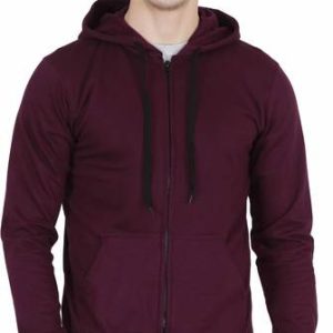 Fleximaa Men Solid Round Neck Maroon Sweater